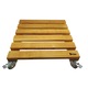 Suport ghiveci pentru flori patrat 40x40x11cm., lemn de cires impregnat cu ulei, mobil cu roti pivotante 50mm., exterior-interior, Natural Timber