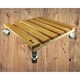 Suport ghiveci pentru flori patrat 40x40x11cm., lemn de cires impregnat cu ulei, mobil cu roti pivotante 50mm., exterior-interior, Natural Timber