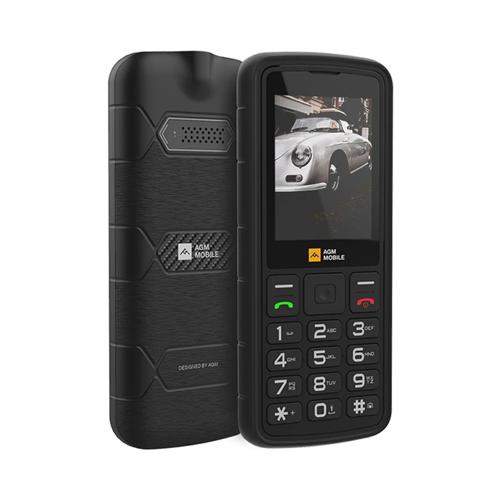 Telefon Mobil AGM M9 Rugged, 4G, Display LCD 2.4", 48MB RAM, 128MB ROM, 1000mAh, IP68/IP69K, 108db, Lanterna, Dual Sim