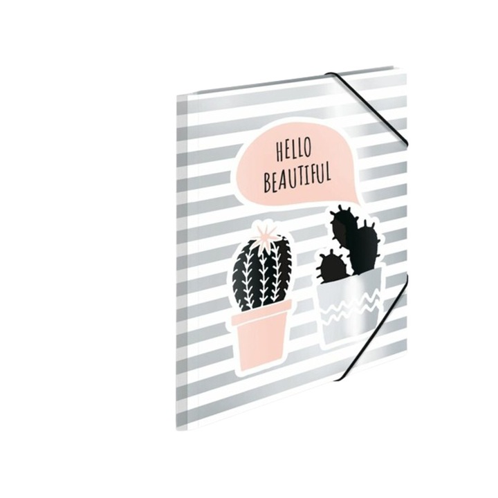 Set 2 dosare cu elastic A4, carton, multicolor, 32x24 cm