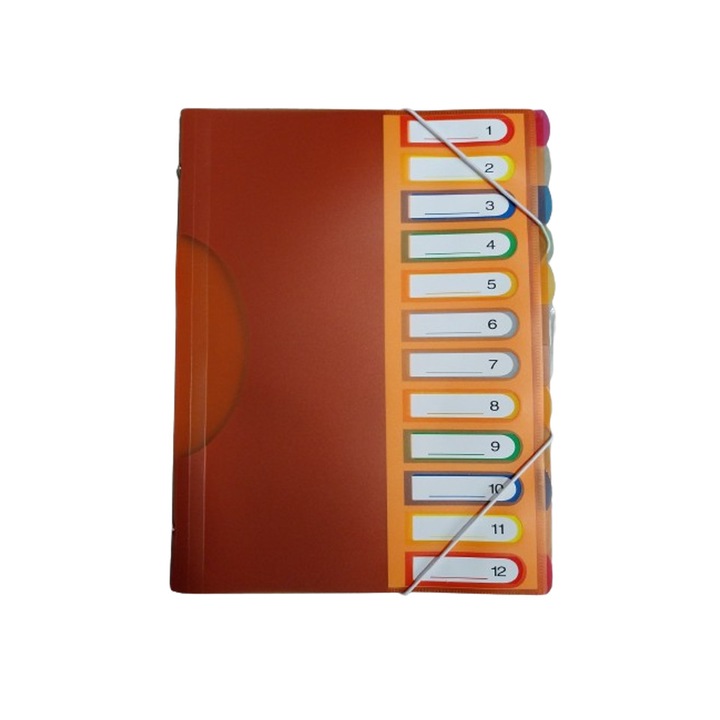 Пластмасова папка с ластик, многоцветна, 32х24 см