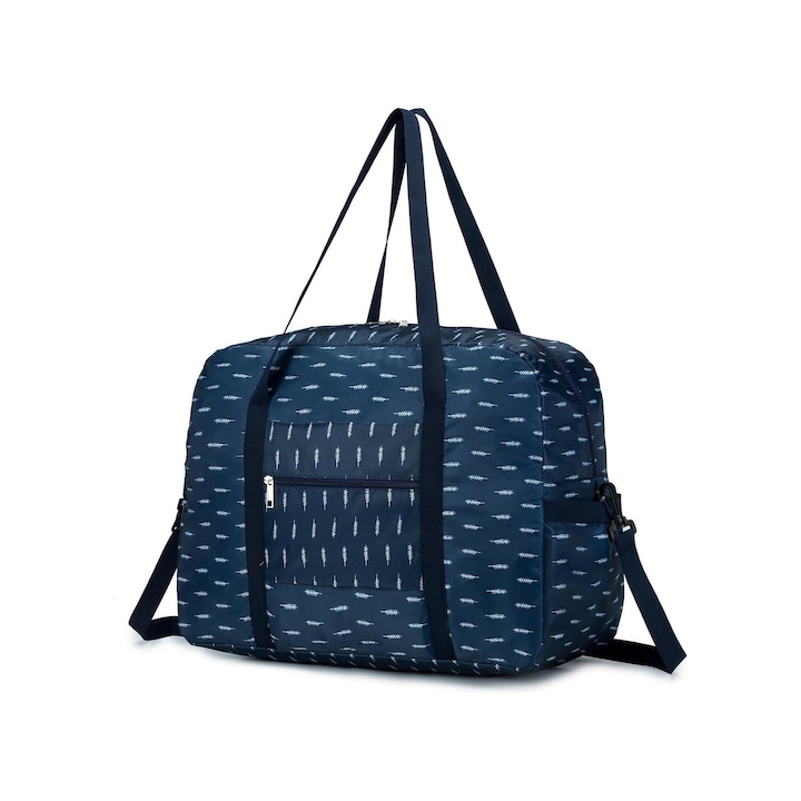 Сгъваема пътна чанта, водоустойчива, опора за количка, 45x36x20 см, синя