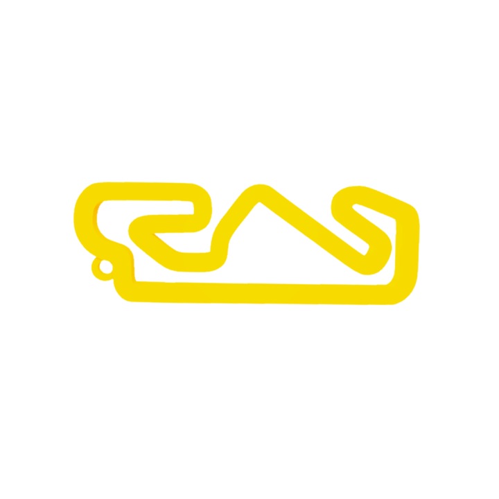 Breloc chei, "FORMULA 1 MONTMELO", 22X 60 mm galben