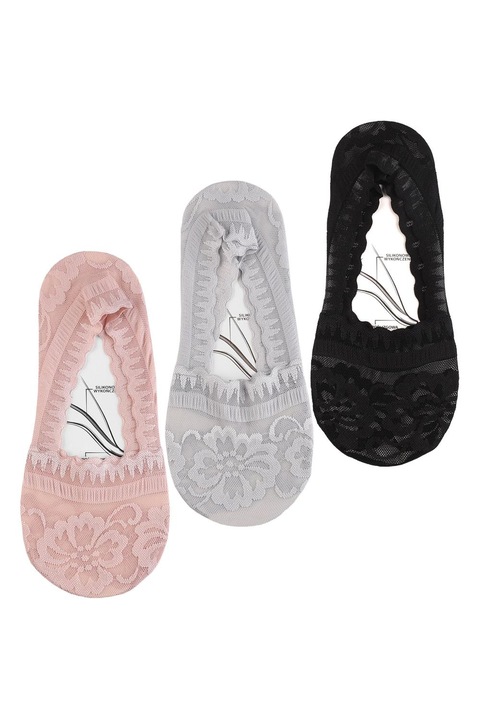 Комплект от 3 чифта дамски ниски чорапи, Moraj, памук, многоцветни, 38-41