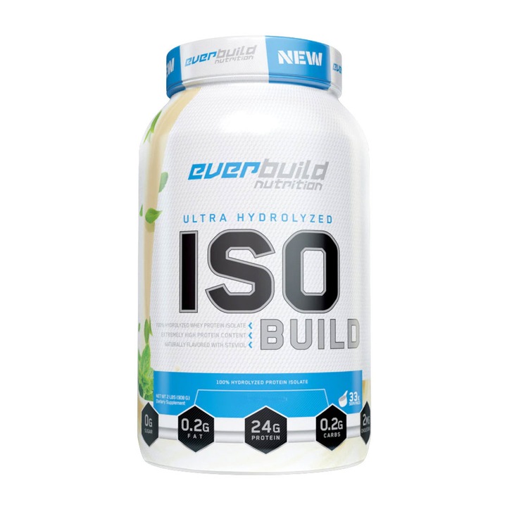Суроватъчен протеин Everbuild, Iso Build, Ягода 0.908 кг