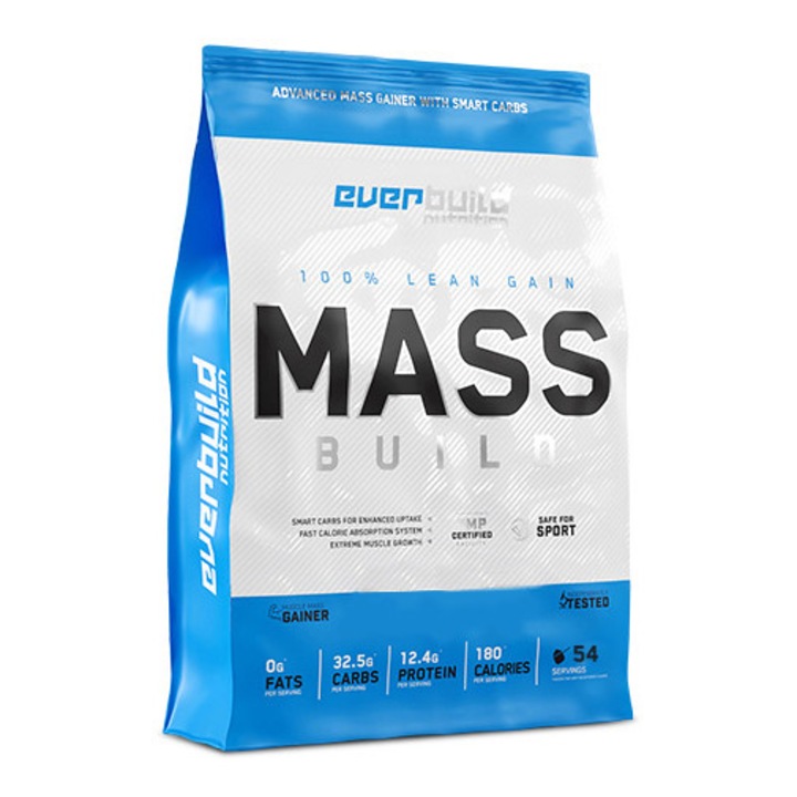Гейнър за покачване на тегло и мускулна маса Everbuild, Mass Build, Pina Colada 2.720 Kg