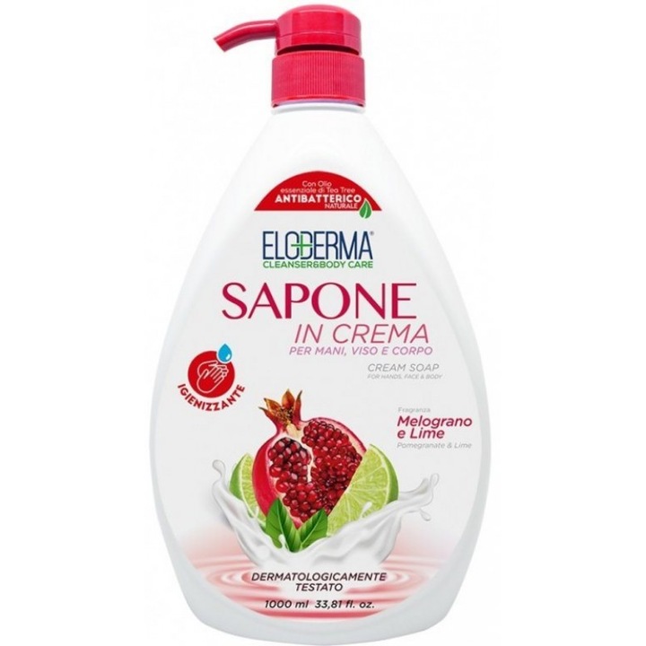 Sapun lichid, Eloderma, Melograno e Lime, 1000 ml