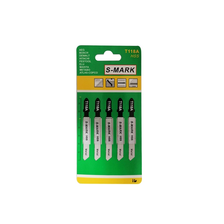 Set 5 Lame Fierastrau Pendular, Bigshot T118A, pentru Metal
