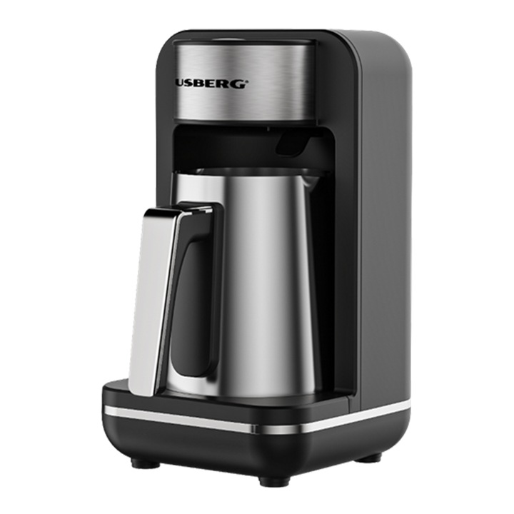 Aparat pentru preparat cafea turceasca HAUSBERG HB-3821IN, 400-500W, 250ml, protective supraincalzire, termostat, Inox-Negru
