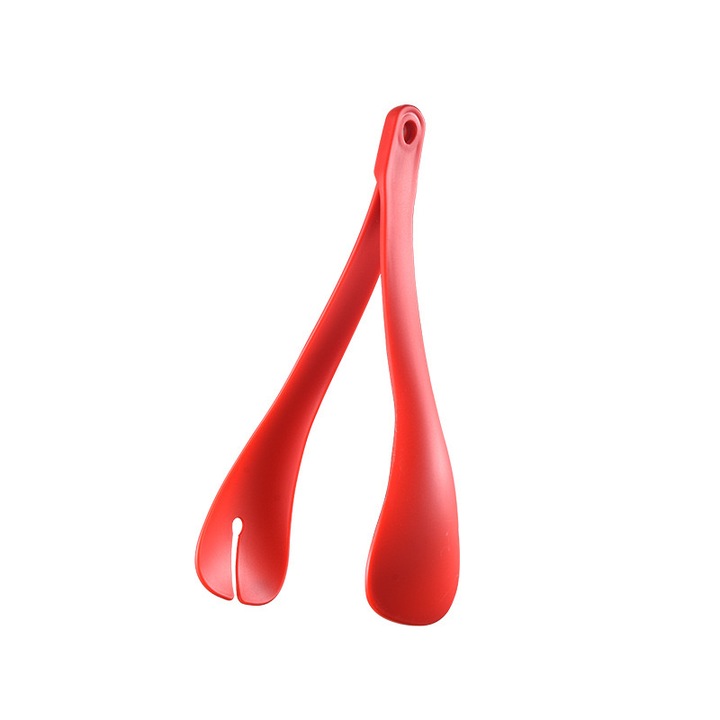 Set lingura si furculita pentru salata Trebonn Twins, Nylon, Rosu