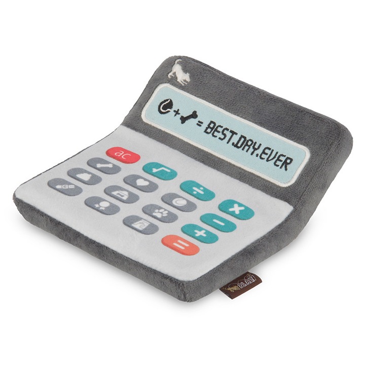 Jucarie cu sunete pentru caini P.L.A.Y. Back to School, calculator 17 cm
