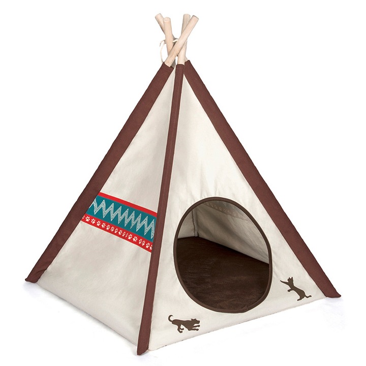 Cort pentru pisici si catei P.L.A.Y. Teepee Tent, Classic 63x63x74 cm