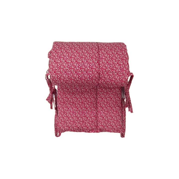 Protectie laterala patut, matlasata, 180x30cm, bumbac certificat Oeko Tex, PLP flori grena, Primii Pasi