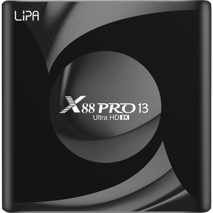 Tv box Lipa X88 Pro 13, Черен, Android, 4-64 GB
