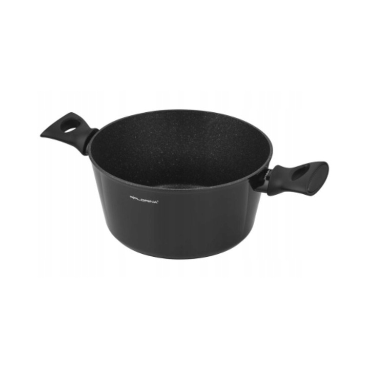 Oala cu capac din aluminiu, invelis antiaderent negru, 24cm, 4.2l, Magnum, Florina