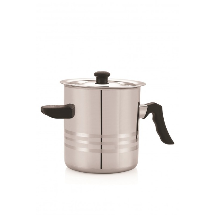Oala pentru lapte, din inox cu capac din inox, 3 l, Grunberg