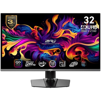 Monitor LED MSI MPG 321URX QD-OLED 31.5", UHD, 0.03ms, 240 Hz, Negru