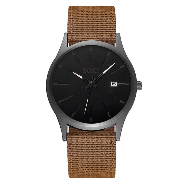 Ceas Soki, Sport, Barbati, Textil, Subtire, Maro