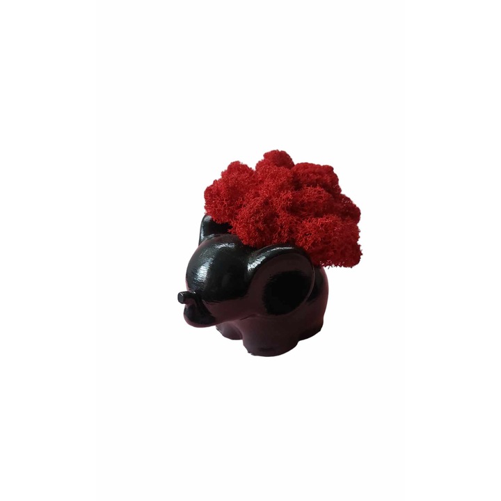 Aranjament floral, elefant cu licheni stabilizati, Red, 10 cm