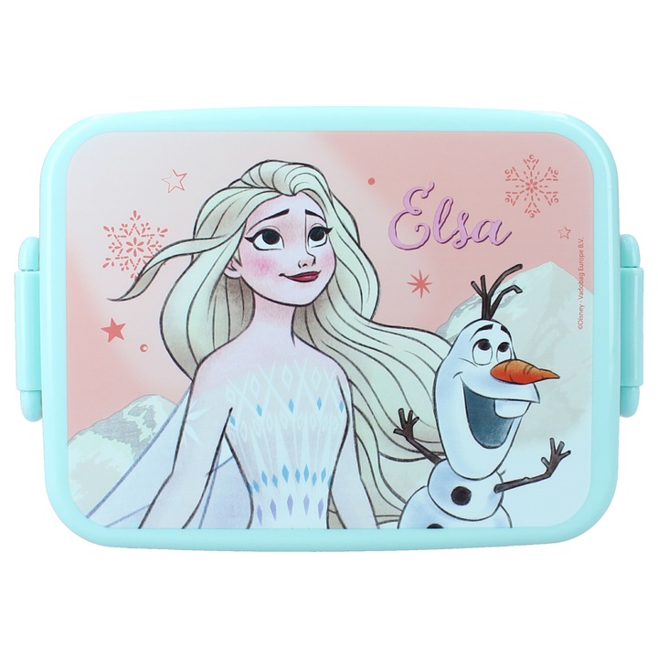 Кутия за сандвичи Frozen, без BPA, с уплътнение и херметично затваряне, 16x13x5 см, многоцветен