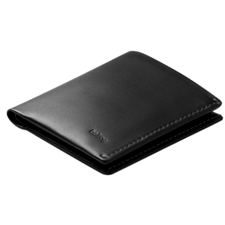 Портфейл Bellroy Note Sleeve, естествена кожа, черен