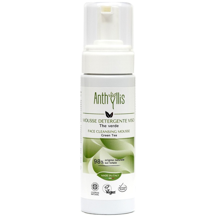 Mousse demachiant cu ceai verde, vegan, Cosmos Natural, Anthyllis 150ml