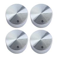 Set 4 butoane pentru plita incorporabila, Universal, 6mm, Aliaj, Argintiu