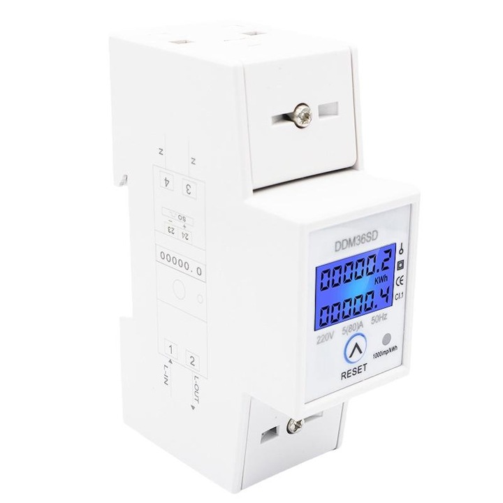Електромер, 4в1, 80A, 220V, Бял