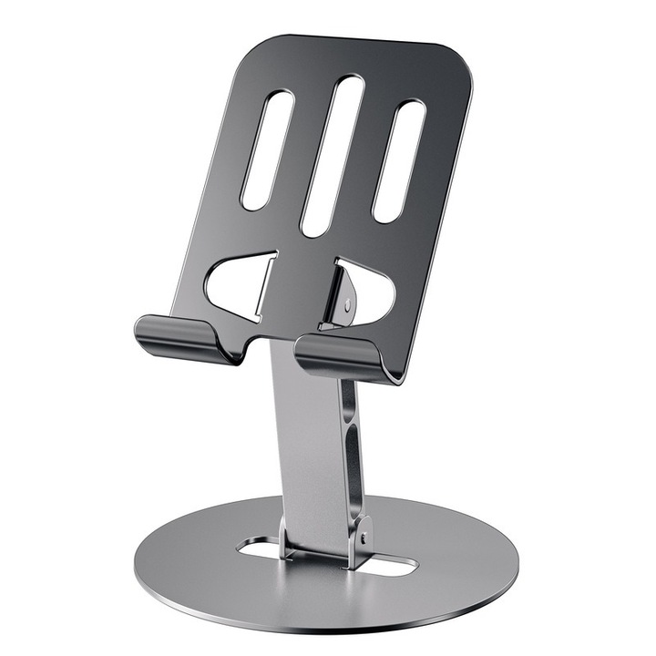Asztali állvány telefonhoz, Állítható, Összecsukható, Ezüst