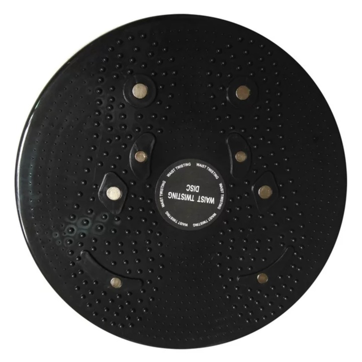 Въртящ се диск за фитнес, Zola®, за тонизиране на корема, отслабване на ханша и бедрата, диаметър 24,5 см, черен