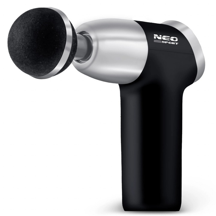 Машинка за интензивен масаж, тип пистолет, 8 глави, 20 скорости, 3200 об/мин, Neo-Sport, NS-500, Черна