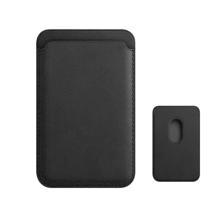 Portofel magnetic pentru telefon, JESWO®, Piele ecologica, Compatibil cu iPhone, Negru