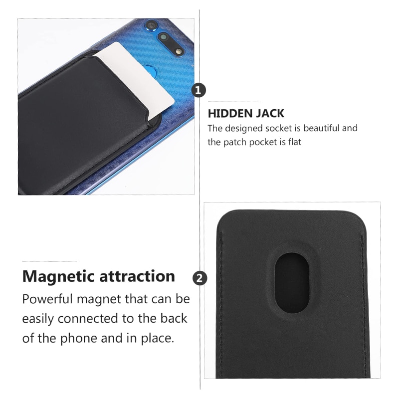 Portofel magnetic pentru telefon, JESWO®, Piele ecologica, Compatibil cu iPhone, Negru