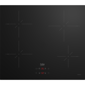 Plita incorporata cu inductie Beko HII64400SMT, 9 nivele de gatit, Control tactil, 60 cm, Negru