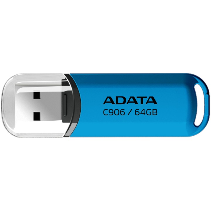 USB памет ADATA C906 USB, 64GB, USB 2.0, Син