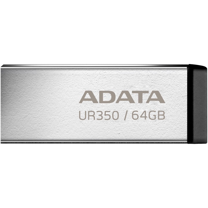 USB памет ADATA UR350 metallic, 64GB, USB 3.2, Сребрист/Черен