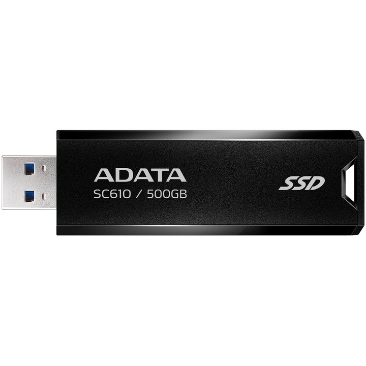 Външен SSD ADATA SC610, 500GB, USB 3.2 Gen2, Черен