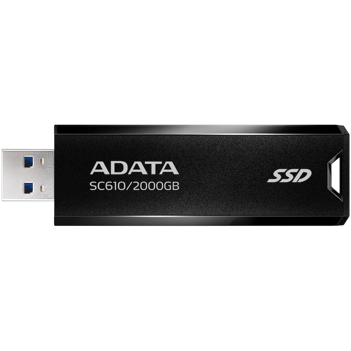 Външен SSD ADATA SC610, 2TB, USB 3.2 Gen2, Черен