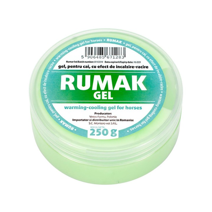 Gel cu efect de incalzire-racire si relaxant, pentru articulatii, Rumak 250g