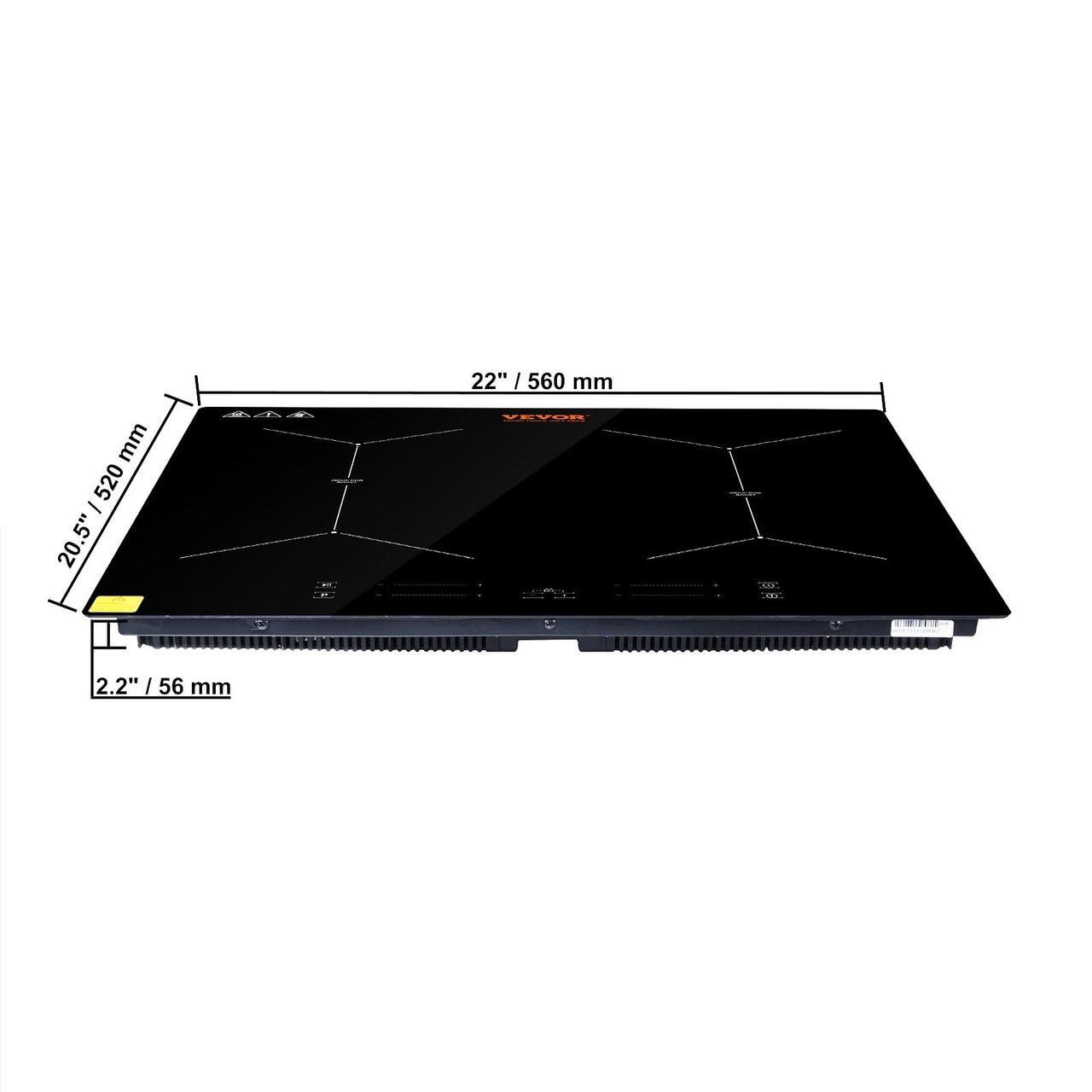 Aragaz VEVOR 24 inch (61,0 cm) cu 4 arzatoare ceramice, negru