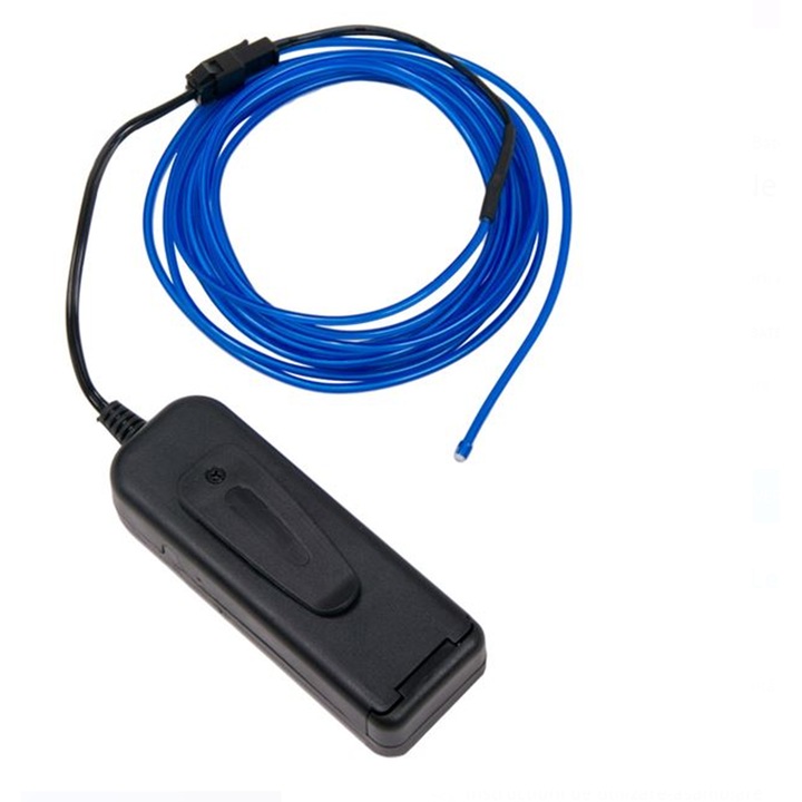 Trendmark világító hajlékony vezeték, kék, 3 m, 2 db AA elemmel működik, átmérő 2,3 mm