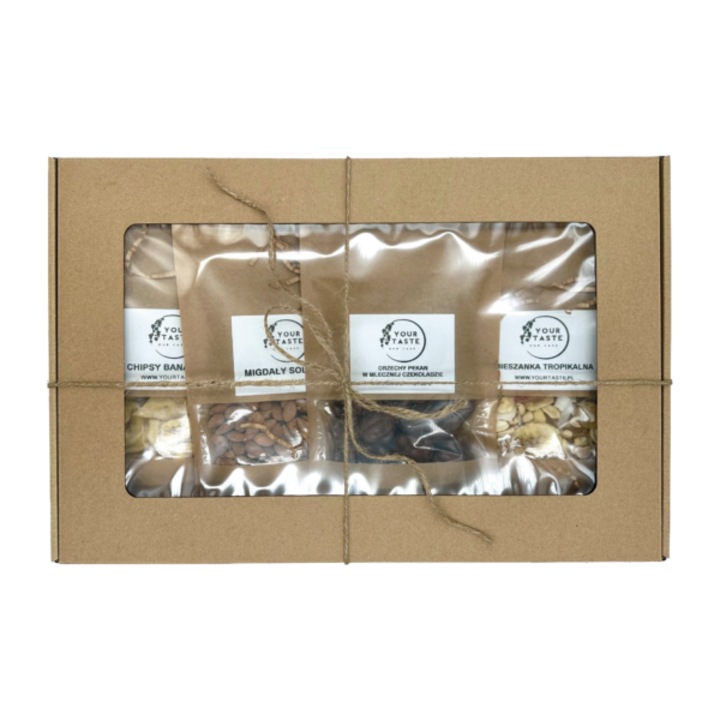 Set Cadou Tropical Your Taste, mix de snacksuri cu ciocolata, sarat, 500 g