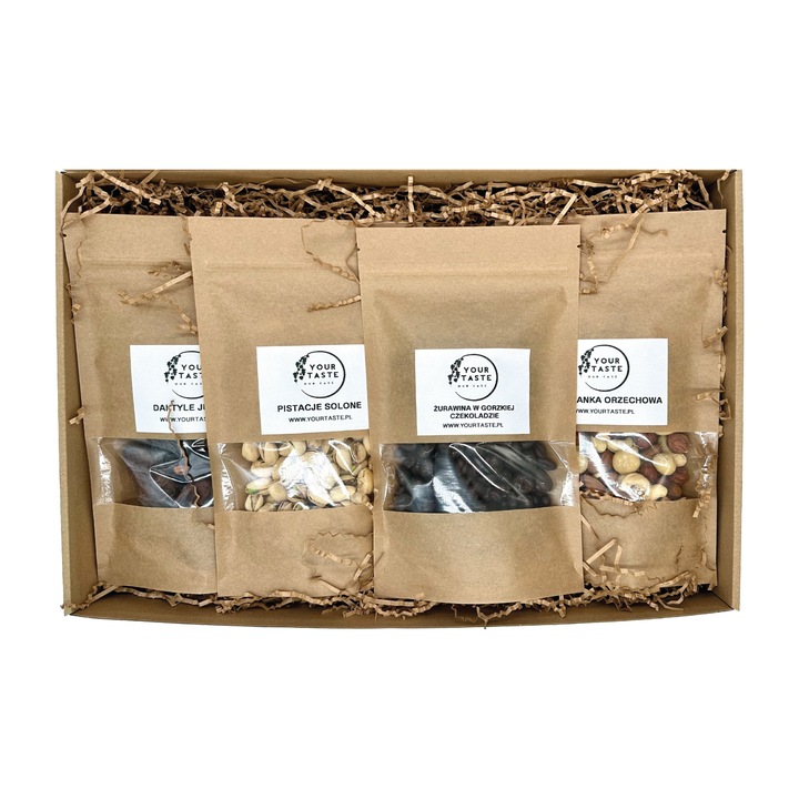 Set cadou premium, Your Taste, Mix de nuci si fructe in ciocolata, 4x250g