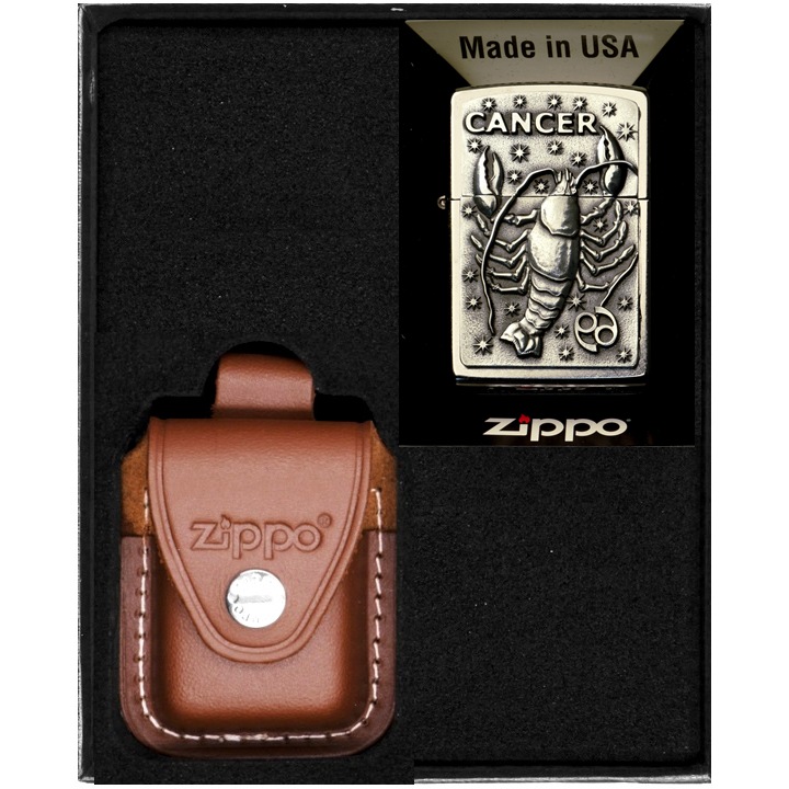 Set bricheta cadou, Zippo, Cu benzina, Cu zodie, Gri