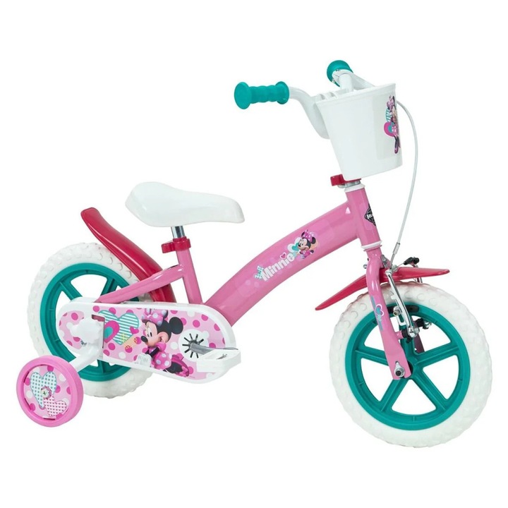 Bicicleta copii Huffy Disney MINNIE, 4 roti, antiderapanta, multicolor, 30.5cm