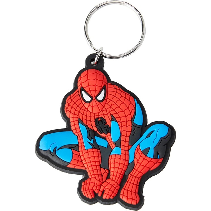 Гумен ключодържател Pyramid International, Marvel, Spider-Man, 6 cm, Многоцветен