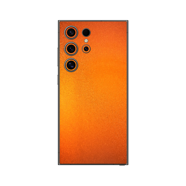 Folie iSkinz pentru Samsung Galaxy S24 Ultra - Tangerine Dream, 360 Cut, Skin Adeziv Full Cover, Protectie Carcasa Spate si Laterale