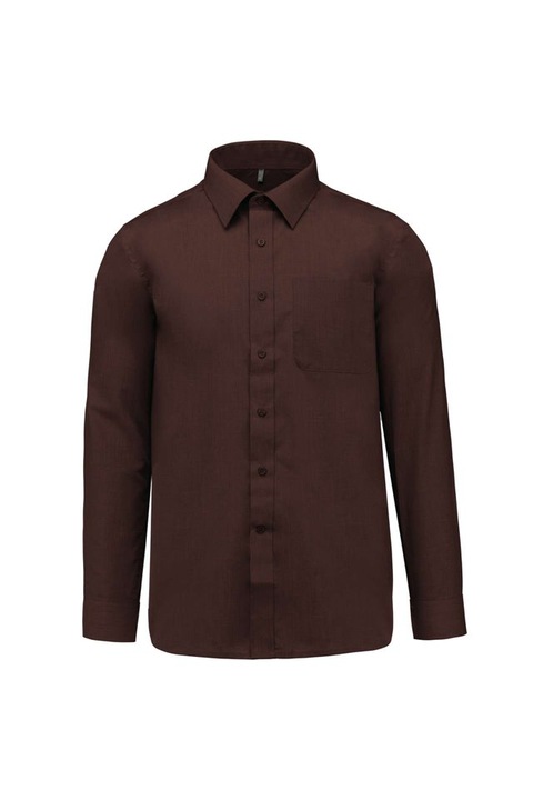 Мъжка риза с дълъг ръкав Jofrey KA545, кафява, 4XL