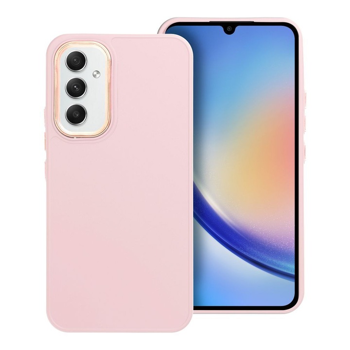 Telefontok Samsung Galaxy A17 5G készülékkel kompatibilis - Frame - pink műanyag hátlap tok, szilikon kerettel