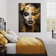 Tablou Canvas Premium, LuxCanva® A1509, Butterfly And Girl, 90 X 120 CM, Panza Bumbac 100% 400g/m2, Sasiu Lemn, Fluturi, Frumusete, Insecte, Auriu, Decorativ, Room, Culori Vibrante